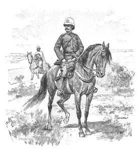 A mounted Victorian cavalry officer