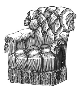 A large upholstered chair