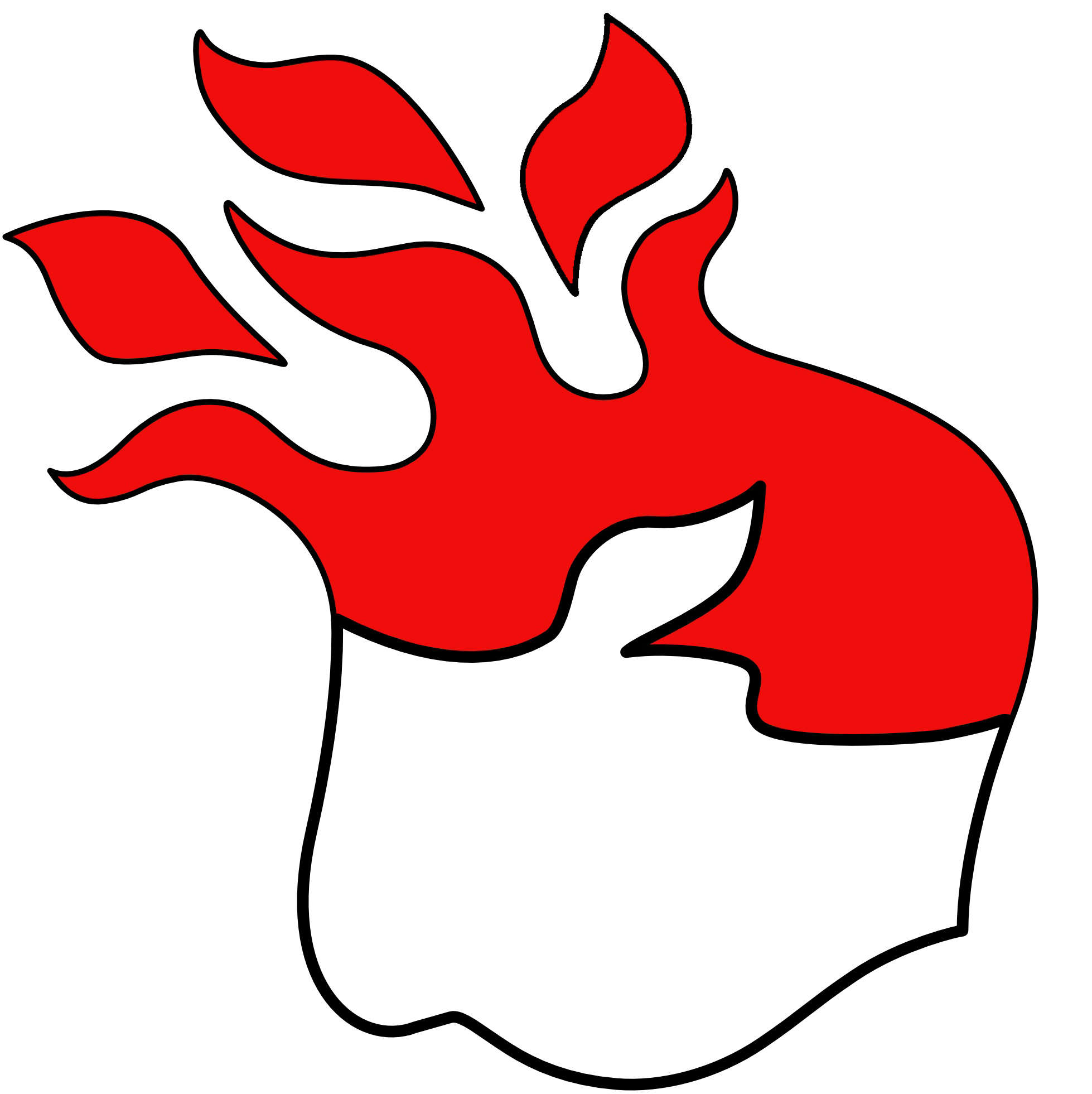 The Flaming Pig logo: a contour line representation of a pig's head in flames